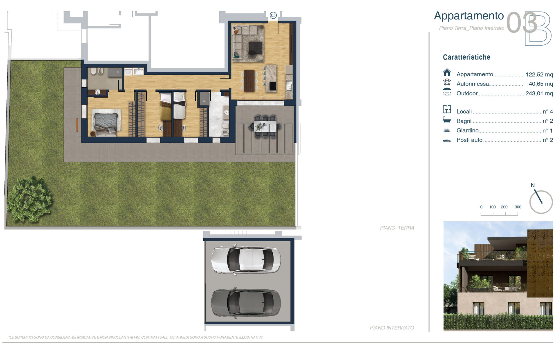 Treviolo – B3 Quadrilocale Piano Terra
