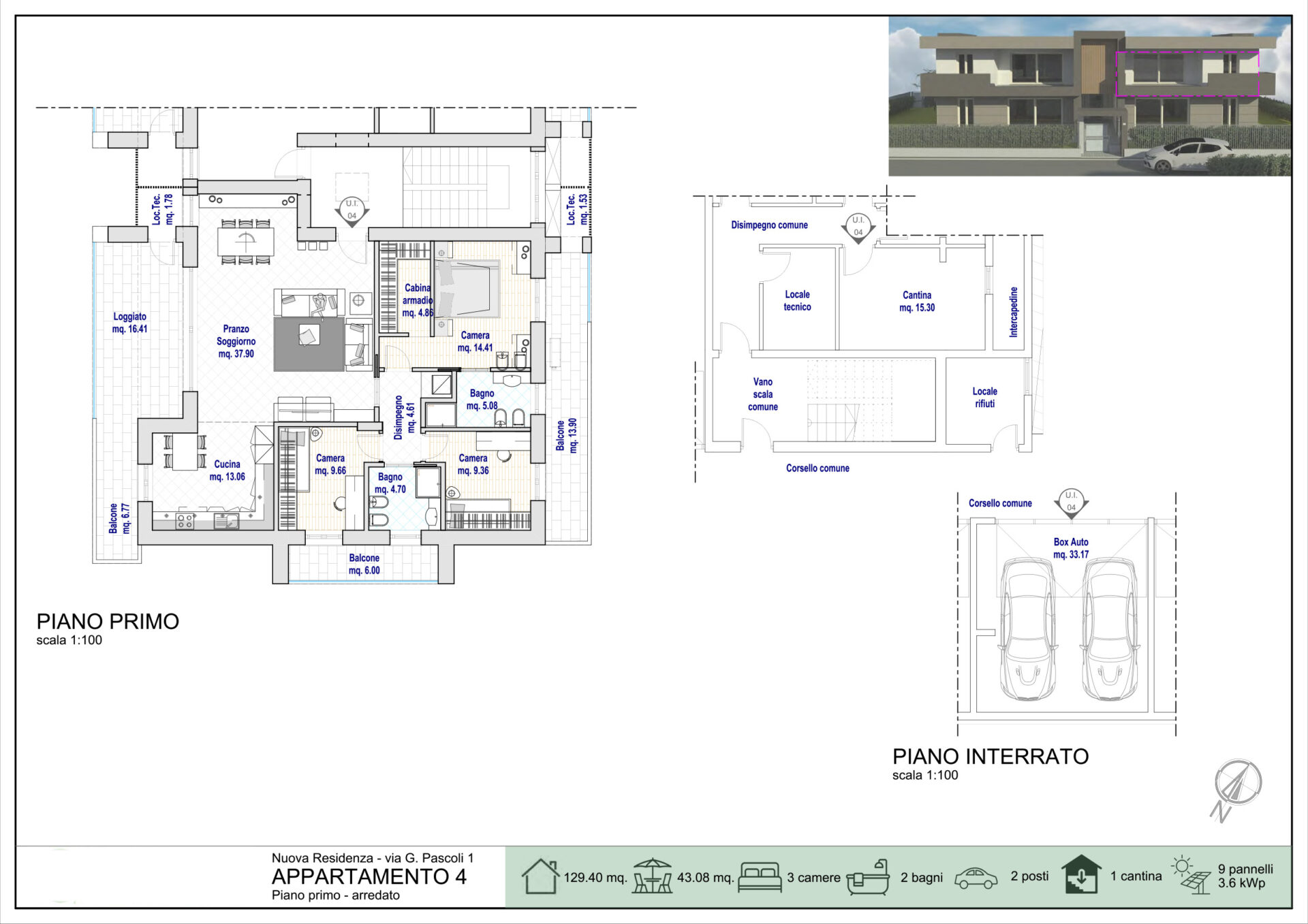 Treviolo – App.4 Quadrilocale Piano Primo